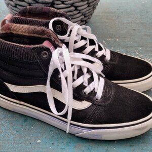 Vans Womens Sk8 Hi 721356 Black Suede "Plaid" Casual Shoes Sneakers Size 9